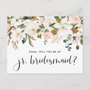 Carte Postale Aquarelle Magnolias et Cottons Jeunes Bridesmaid