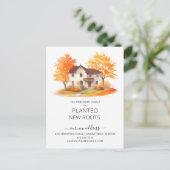 Carte Postale Aquarelle Maison d'automne Moving Faire-part (Debout devant)
