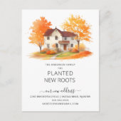 Carte Postale Aquarelle Maison d'automne Moving Faire-part (Devant)