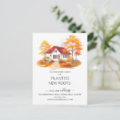 Carte Postale Aquarelle Maison d'automne Moving Faire-part (Debout devant)