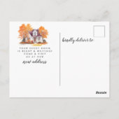 Carte Postale Aquarelle Maison d'automne Moving Faire-part (Dos)