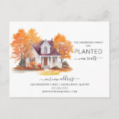 Carte Postale Aquarelle Maison d'automne Moving Faire-part (Devant)