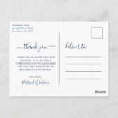 Carte Postale Aquarelle marine Merci bleu (Dos)