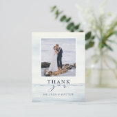 Carte Postale Aquarelle marine Merci photo Océan (Debout devant)