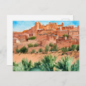 Carte Postale Aquarelle Maroc (Devant / Derrière)