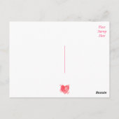 Carte Postale Aquarelle Merci Rouge Et Rose Coeur (Dos)