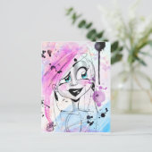 Carte Postale Aquarelle Messy Sketch Girl (Debout devant)