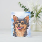 Carte Postale Aquarelle mignonne d'animal familier de chien de (Debout devant)