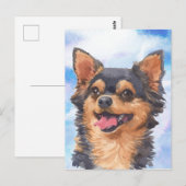 Carte Postale Aquarelle mignonne d'animal familier de chien de (Devant / Derrière)
