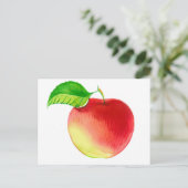 Carte Postale Aquarelle mignonne Fruit de pomme rouge (Debout devant)