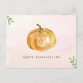 Carte Postale Aquarelle minimaliste Citrouille Thanksgiving (Devant)