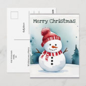 Carte Postale Aquarelle minimaliste Noël (Devant / Derrière)