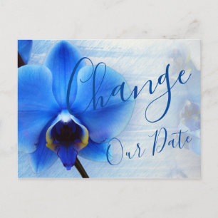 Carte Postale Aquarelle moderne bleu orchidée florale