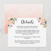 Carte Postale Aquarelle moderne Détails du Mariage Floral (Devant / Derrière)