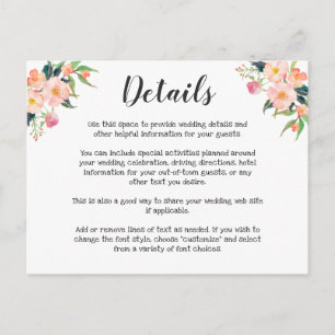 Carte Postale Aquarelle moderne Détails du Mariage Floral