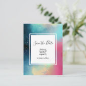 Carte Postale Aquarelle moderne Green & Red Space Nebula (Debout devant)