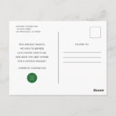 Carte Postale Aquarelle moderne Holly Foliing Salutations de vac (Dos)