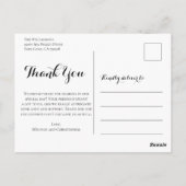 Carte Postale Aquarelle moderne Mariage à rayures florales Merci (Dos)