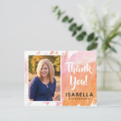 Carte Postale Aquarelle moderne | Merci de la graduation photo (Debout devant)