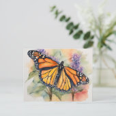 Carte Postale Aquarelle Monarch Papillon Imprimer (Debout devant)