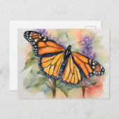 Carte Postale Aquarelle Monarch Papillon Imprimer (Devant / Derrière)