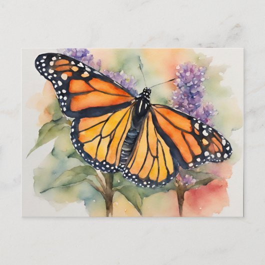 Carte Postale Aquarelle Monarch Papillon Imprimer (Devant)