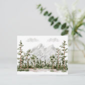 Carte Postale Aquarelle Montagne et forêt (Debout devant)