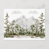 Carte Postale Aquarelle Montagne et forêt (Devant)