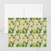 Carte Postale Aquarelle Motif de fruits de citron blanc (Devant / Derrière)