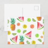 Carte Postale Aquarelle Motif de fruits en conserve (Devant / Derrière)