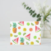 Carte Postale Aquarelle Motif de fruits en conserve (Debout devant)