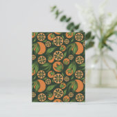 Carte Postale Aquarelle Motif de fruits vert orange (Debout devant)