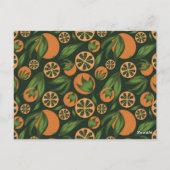 Carte Postale Aquarelle Motif de fruits vert orange (Dos)
