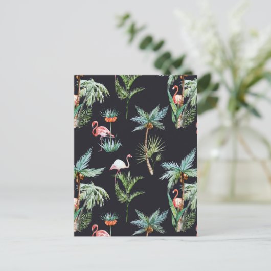 Carte Postale Aquarelle Motif Palm (Debout devant)