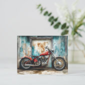 Carte Postale Aquarelle moto vintage (Debout devant)