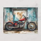Carte Postale Aquarelle moto vintage (Devant)