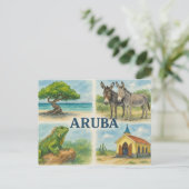 Carte Postale Aquarelle multivue d'Aruba (Debout devant)