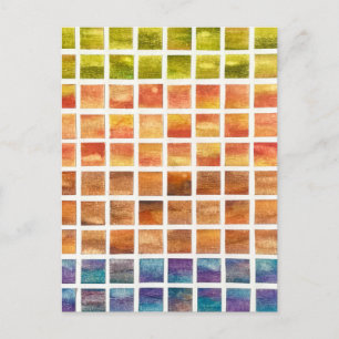 Carte Postale Aquarelle Nature 4 Saisons Carrés