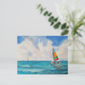 Carte Postale Aquarelle nautique (Debout devant)