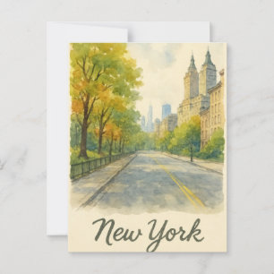 Carte Postale aquarelle new york 