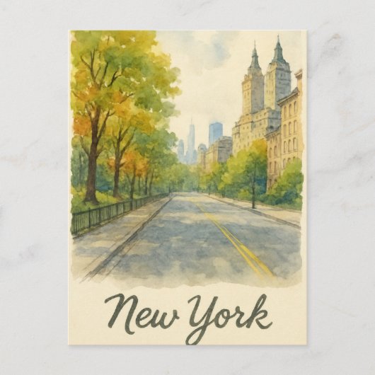 Carte Postale aquarelle new york (Devant)
