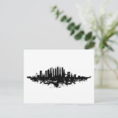Carte Postale Aquarelle New York Skyline noir et blanc (Debout devant)