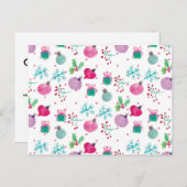 Carte Postale Aquarelle Noël à thème main peint Motif (Devant / Derrière)