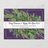 Carte Postale Aquarelle Noël et Nouvel An 2022 Po (Devant)