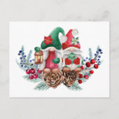 Carte Postale Aquarelle Noël Gnomes (Devant)