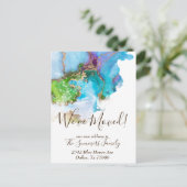 Carte Postale Aquarelle or Faire-part déplacée (Debout devant)