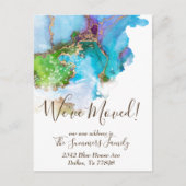 Carte Postale Aquarelle or Faire-part déplacée (Devant)