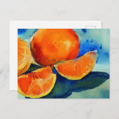 Carte Postale Aquarelle orange (Devant / Derrière)