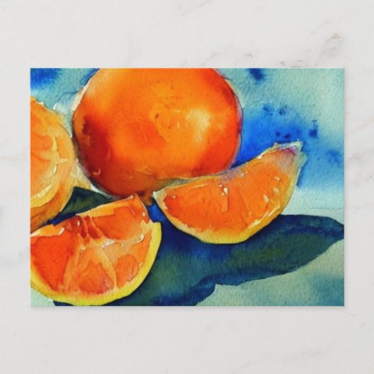 Carte Postale Aquarelle orange (Devant)