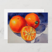Carte Postale Aquarelle orange (Devant / Derrière)